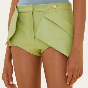 Green leather Jacquemus shorts